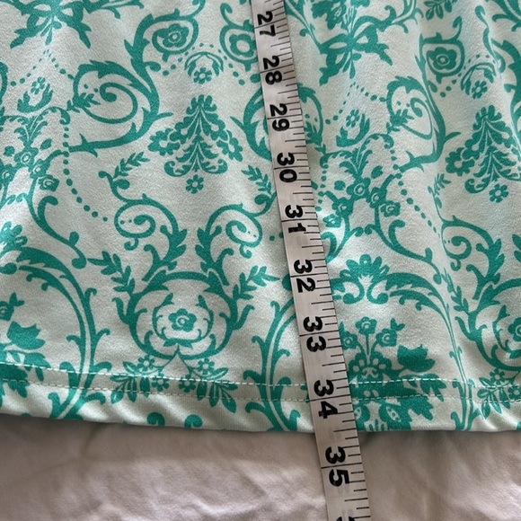 Tehama Teal Built in Bra Floral Stretch Dress Poly Sz S - Picture 9 of 11